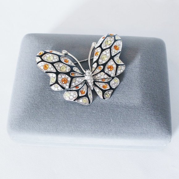 Nolan Miller Butterfly Brooch - Etsy Nolan Miller\'s Metropolitan Enamel Butterfly Pin